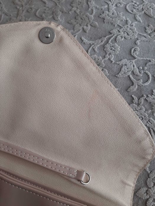 Torebka kopertówka cremowa ecru jasna duża kopertówka