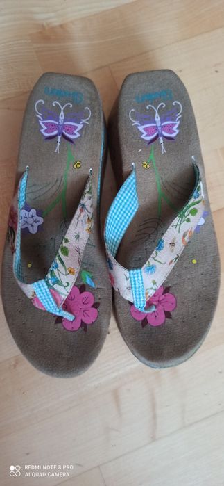 SKECHERS klapki sandały na korku 40-41