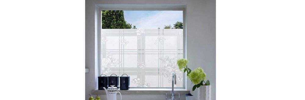 Folia okienna prywatyzująca matowa samoprzylepna wzór kwiatów 75x400cm
