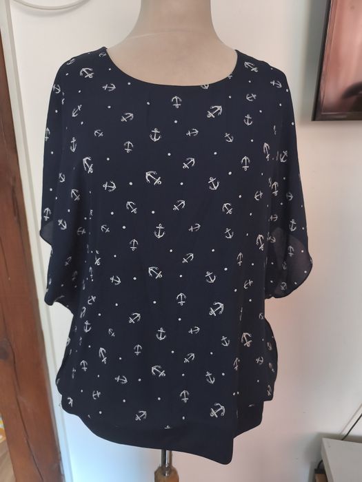 Bluzka stan idealny Bonprix kotwice 44