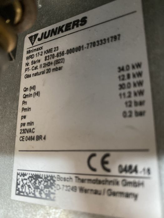 Esquentador Junkers 17lts