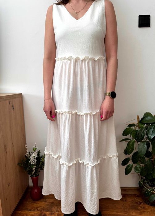 Długa wiskozowa sukienka letnia maxi suknia na lato viscose dress Primark rozmiar 40 L