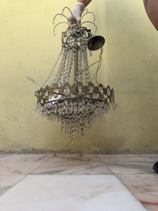 Candeeiro de pedras cristais vintage