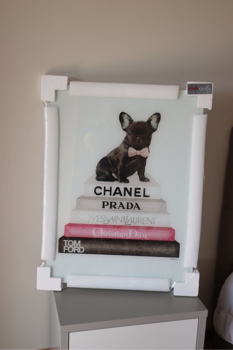 Quadro de vidro Fashion Dog 80X60cm