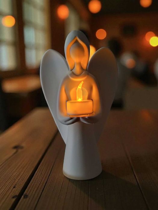 Imagem de um anjo com luz