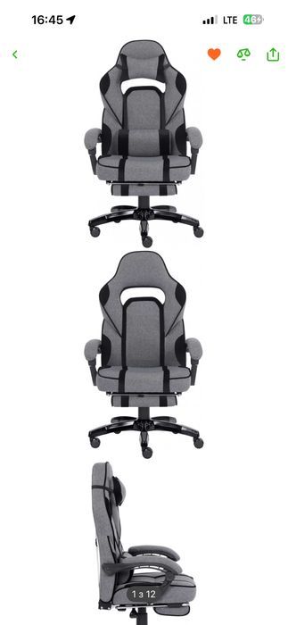 Крісло для геймерів GT Racer X-2749-1 Fabric Gray