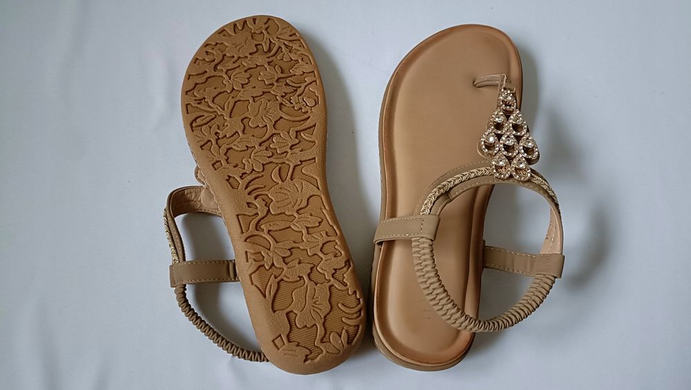 Damskie sandały z diamentami, styl boho r. 42