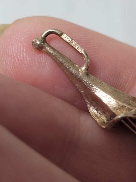 Кулон кувшинка серебро 925 пробы в позолоте