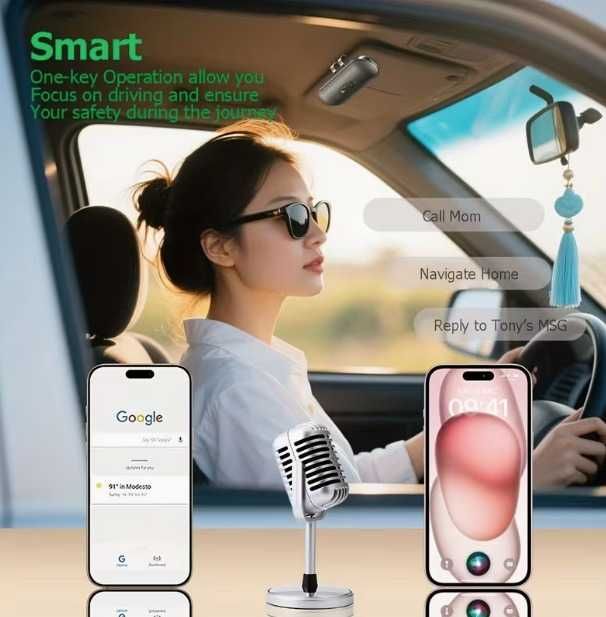 Altifalante sem fios para automóvel, mãos-livres
