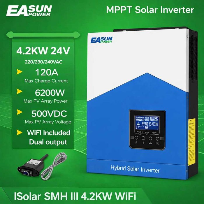Гібридний інвертор EASUN 4.2kW 24V ISolar SMH-III-4.2KW-24V wi-fi