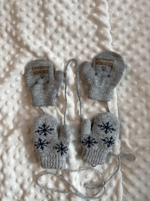 REZERWACJA Rękawiczki niemowlęce chłopięce 3-12 mcy