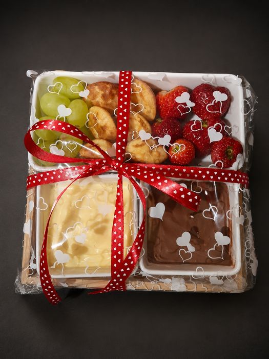 Cesta com velas de chocolate