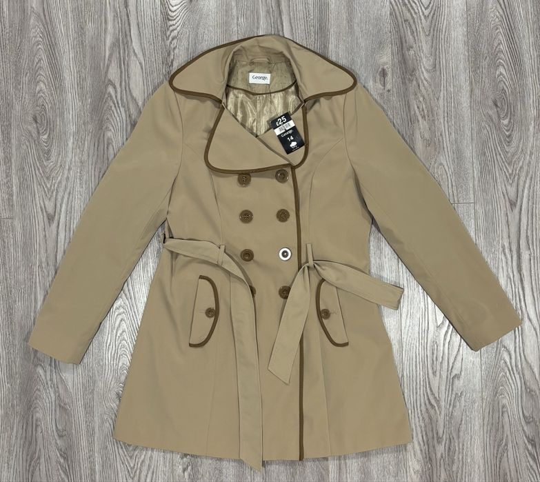 George 14 42 L Женский двубортный плащ тренч пальто l бежевый george