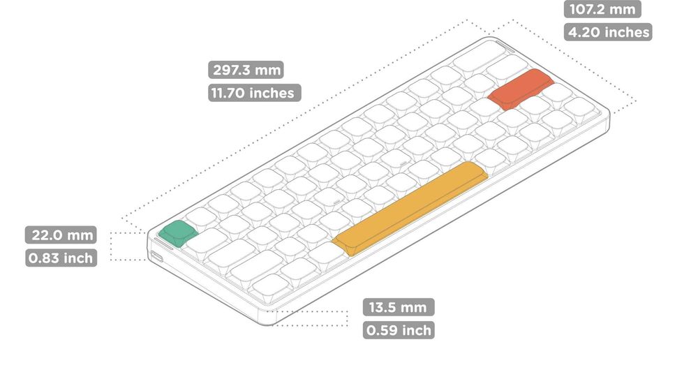 Klawiatura mechaniczna Nuphy Air60 V2 White Gateron Red Switch Ionic White USZKODZONA