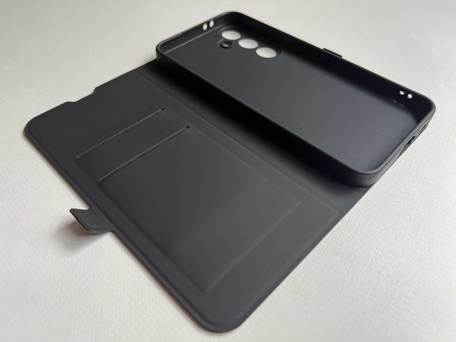 Samsung Galaxy S24 FE чохол-книжка еко шкіра Wave Flap чорний чехол