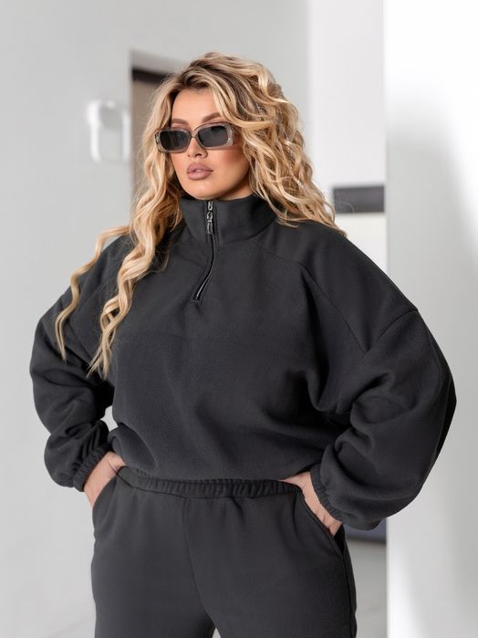 Жіночий теплий спортивний костюм флісовий кофта на блискавці