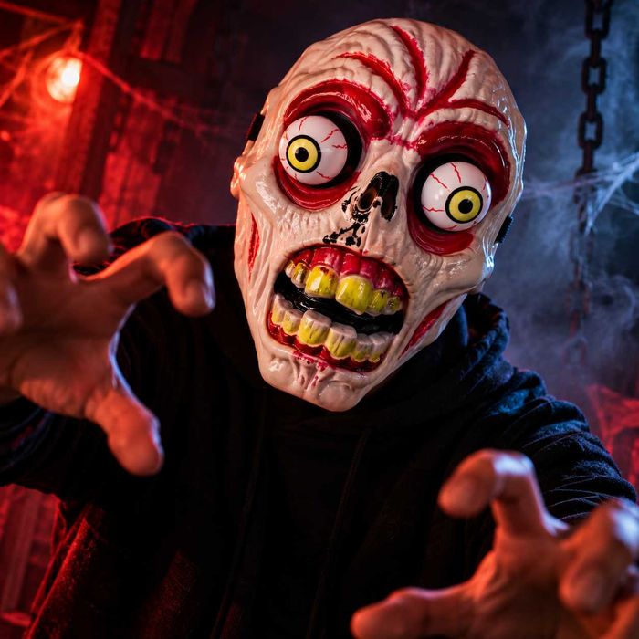 Maska Horror Zombie Straszna Twarz Żółte Oczy Halloween