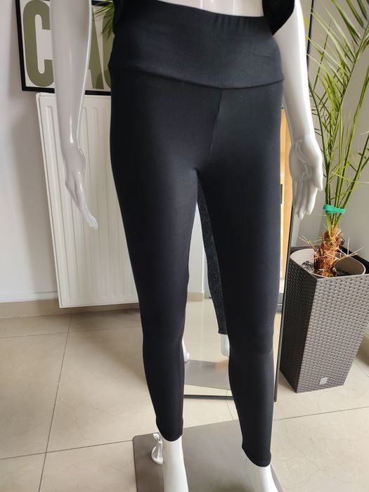 Legginsy bambusowe w prążek - czarny M/L