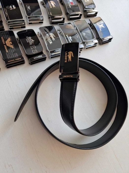 Nowy Skórzany Pasek Męski Tommy Armani Lacoste Hugo Boss CK