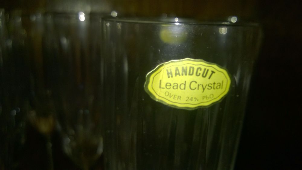 Copos flute em cristal e pé lavrado a casquinha (feitos à mão)
