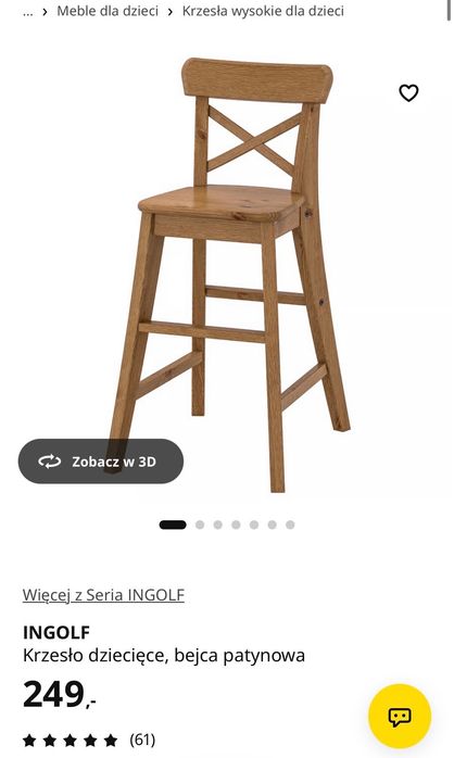 Krzesełko dziecięce ikea INGOLF