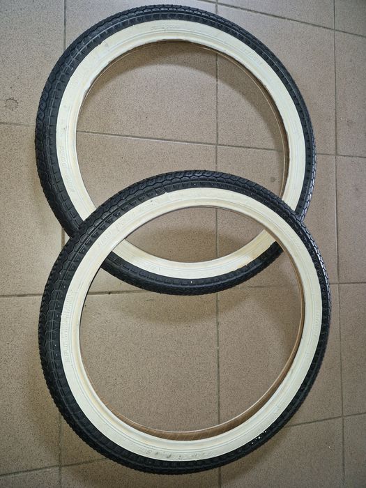 Opony w stylu retro biało-czarne Romet ogar r17 cali