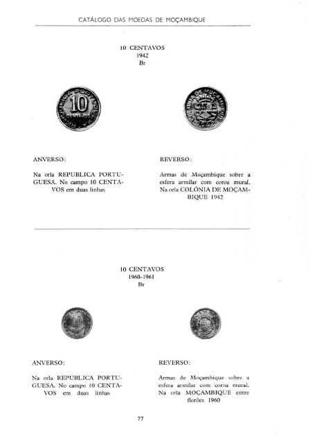 Moçambique  - - - Catálogo de Moedas de Moçambique - - Livro de Moedas