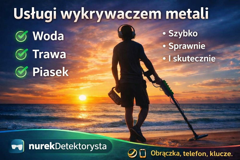 Nurek znajde telefon obraczke wykrywacz metali  poszukiwania Olsztyn