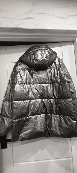 Srebrna kurtka z kapturem,rozm.L/XL