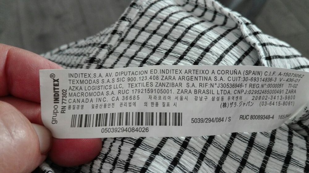 Camisa da zara tamanho S/M