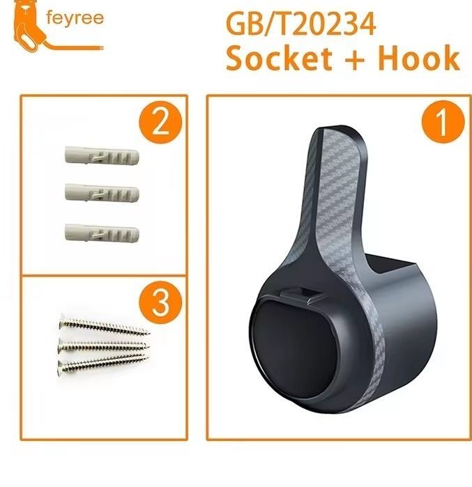 Suporte + gancho para cabo