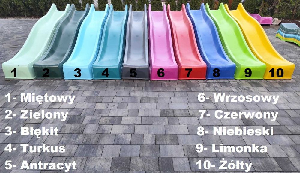 Ślizg zjeżdżalnia KBT 3 m WODNA - KOLORY