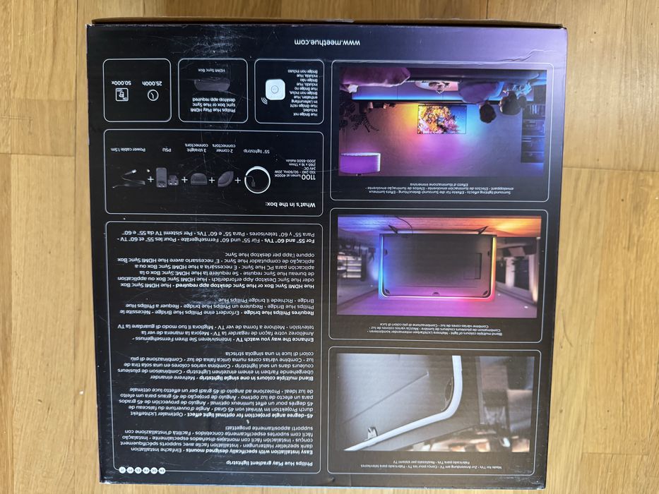 Philips Hue Play HDMI Sync Box v1 + Hue Bridge v1 + Taśma Gradient 55"