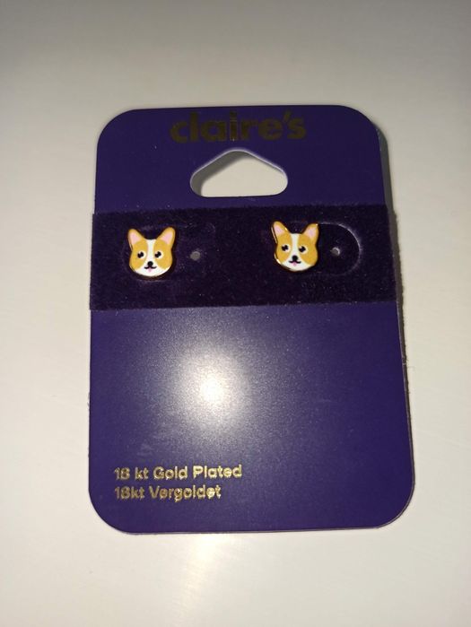 Brincos em prata novos/ new / neuf Claire's cão