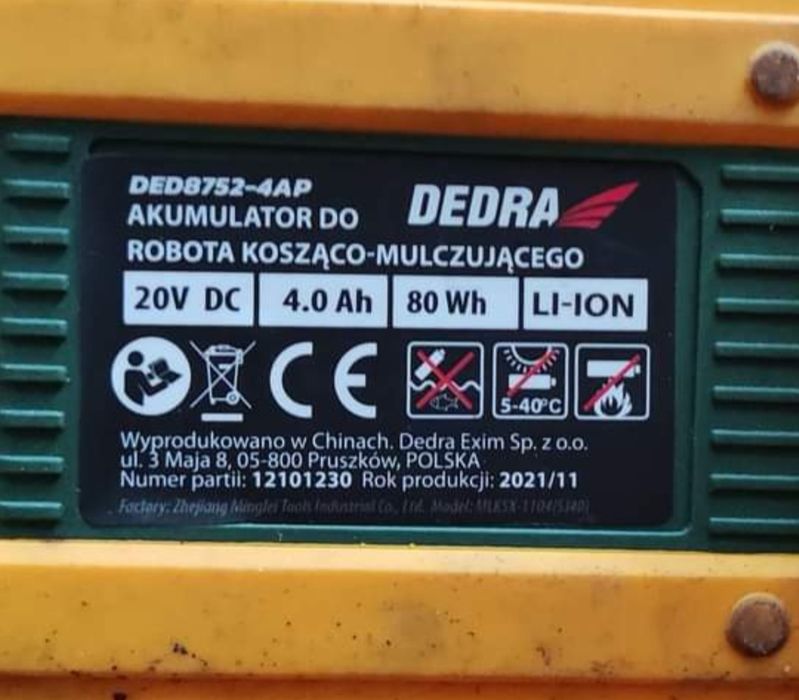 Akumulator 4Ah do robota kosząco mulczującego Dedra