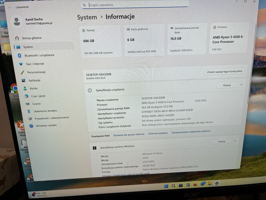 Komputer gamingowy plus  monitor