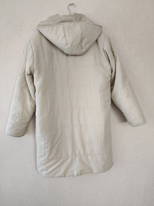 Kurtka damska, midi, parka beżowa, L