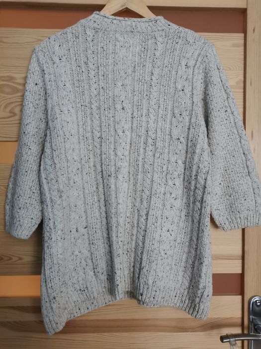 Papaya kremowy sweter z wzorkami XL