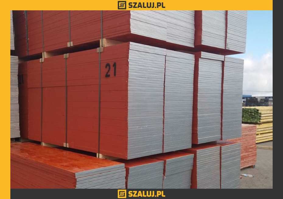 Sklejka szalunkowa I gatunek, Płyta trójwarstwowa Okucie E czerwona