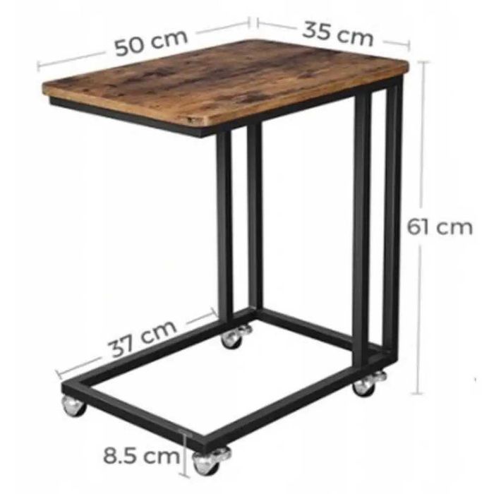 Стол прикроватный приставной на колесиках Лофт журнальный для ноутбука