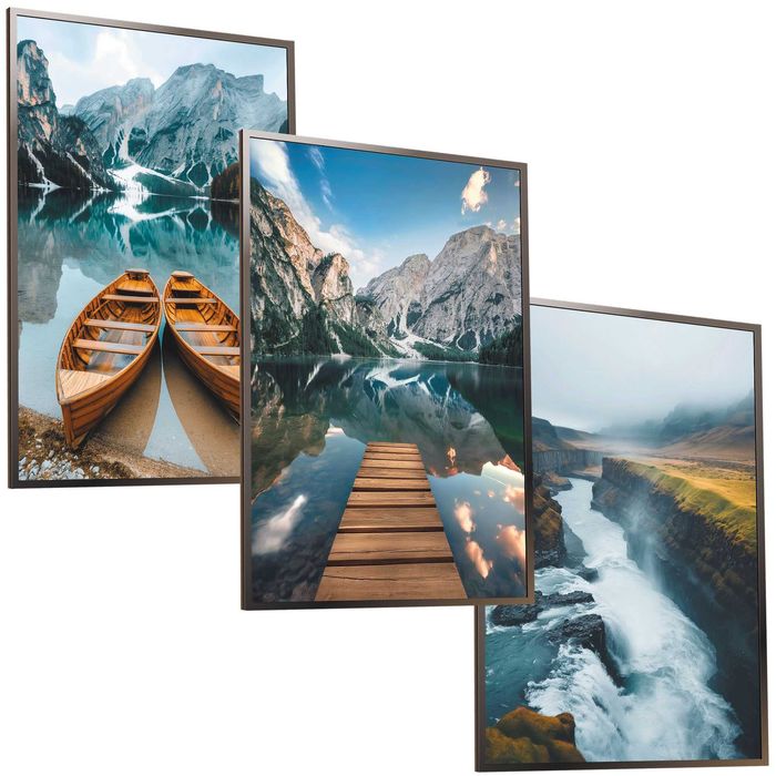 50x40 obrazy w ramie plakaty ramka ŁÓDKA MOST WIDOKI GÓRY NATURA BOHO