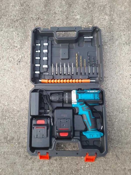 Wkrętarko-wiertarka akumulatorowa 2 akumulatory 28 trybów 25 końcówek