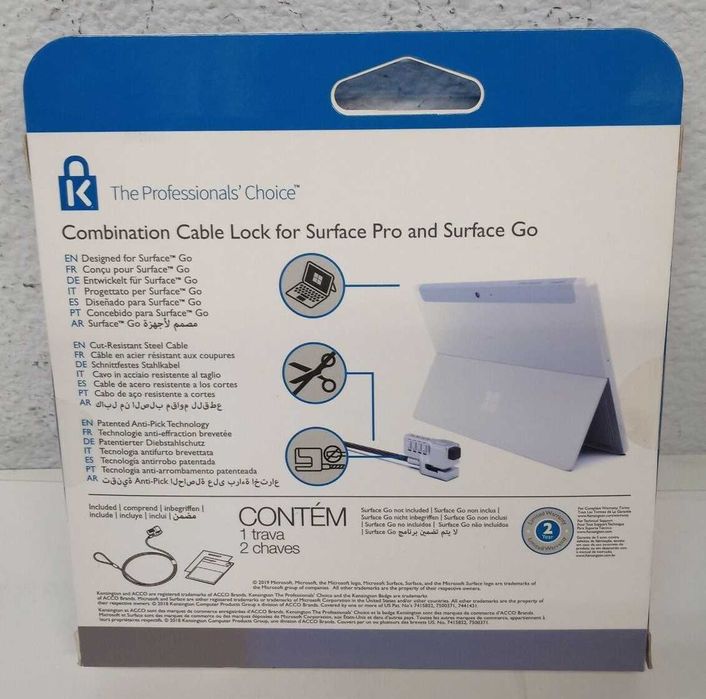 Cadeado com Combinação para Microsoft Surface