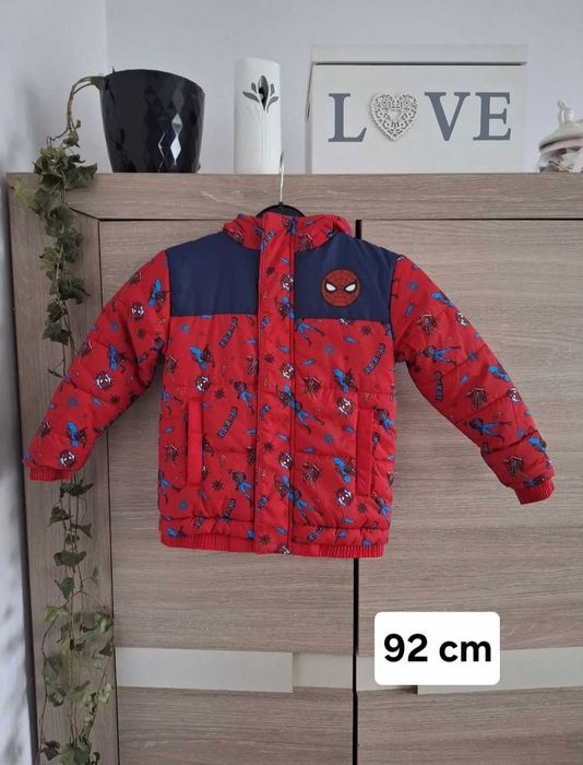 Kurtka Spider Man i bluza bordowa 92 cm