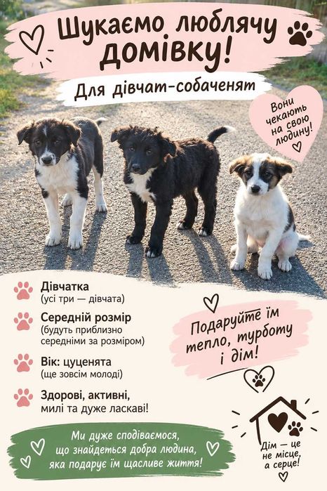 Собаченята шукають домівку