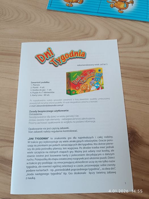 Gra edukacyjna Dni tygodnia od firmy Aleksander