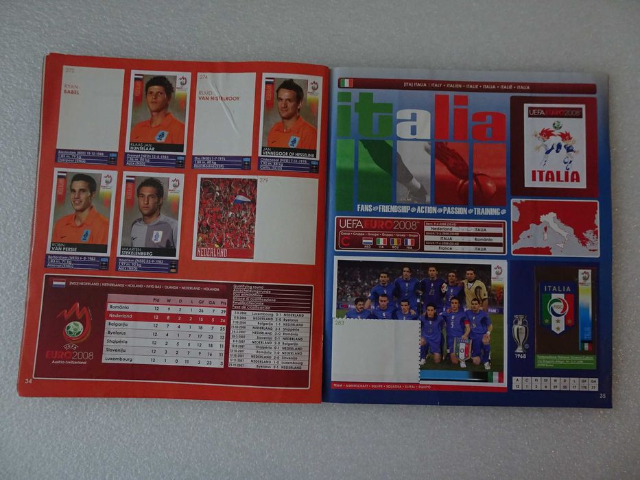 Caderneta de cromos de futebol Euro 2008 Panini (Tem 370 cromos)