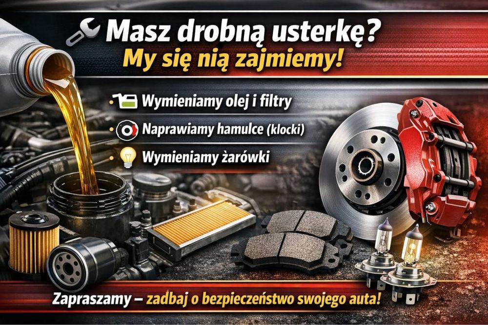 Wymiana oleju ,klocków tarcz wulkanizacja