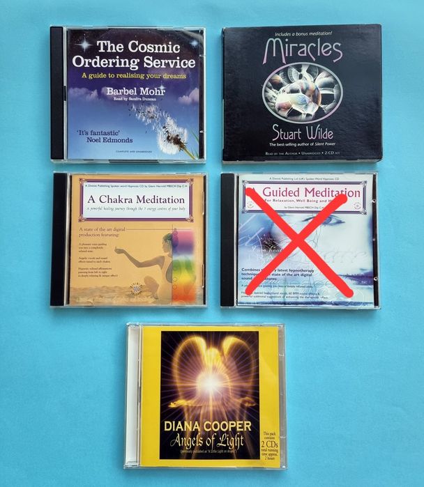 CDs Audiolivros Lei da Atração, Meditação, Anjos (em inglês)