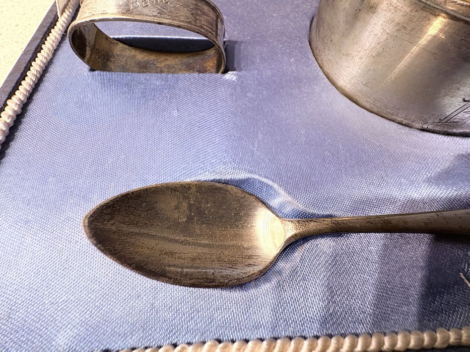 Lindo conjunto em prata portuguesa - prenda tradicional de baptizado